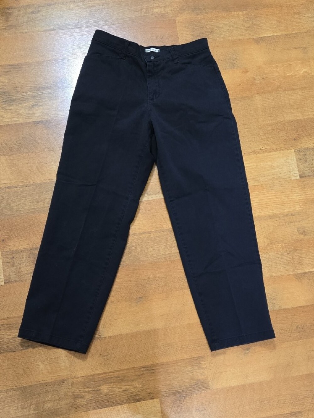 Lee Black Cotton Slacks, Short Length